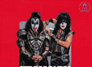 KISS Throw Out ‘Ceremonial First Pitch’ To Mark Major 1976 Anaheim Stadium Concert – Report & Photos